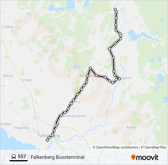 557 Bus Line Map