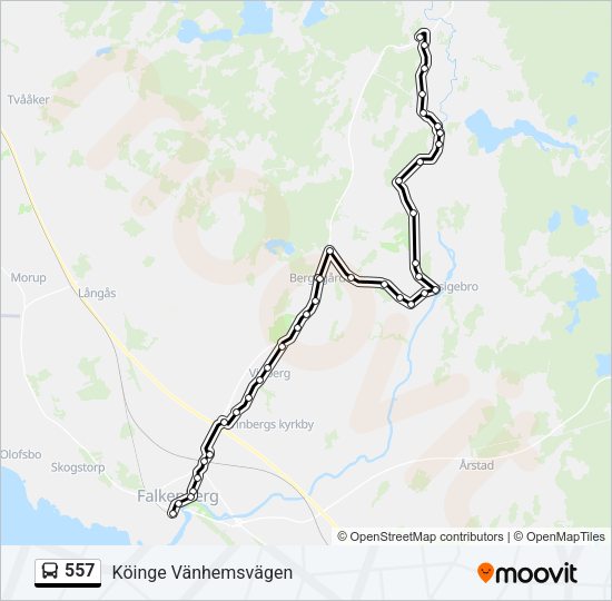 557 Bus Line Map