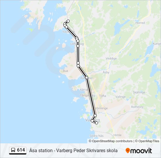 614 bus Line Map