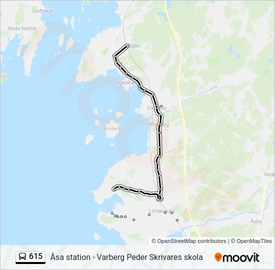 615 Bus Line Map
