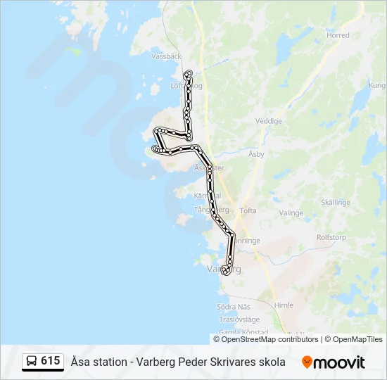 615 Bus Line Map