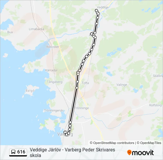 616 Bus Line Map