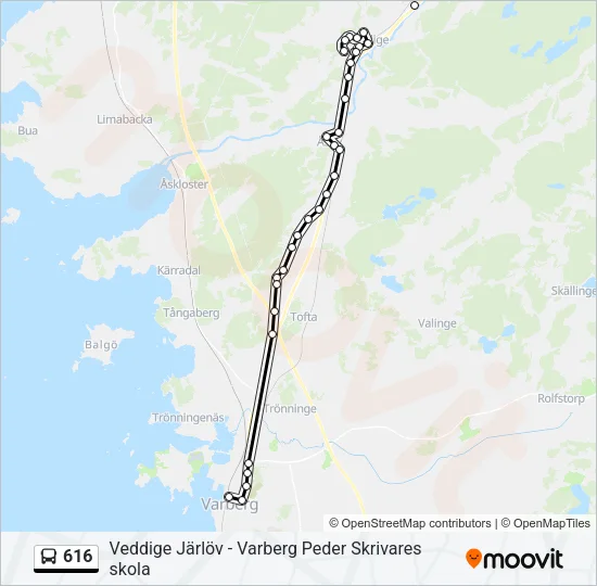 616 Bus Line Map