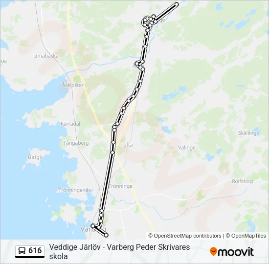 616 Bus Line Map