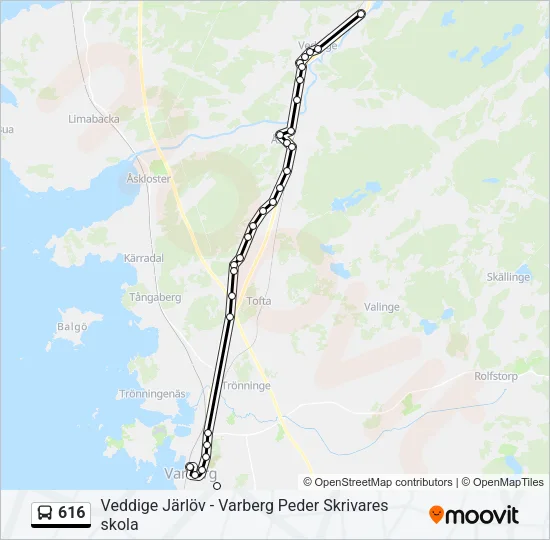 616 Bus Line Map