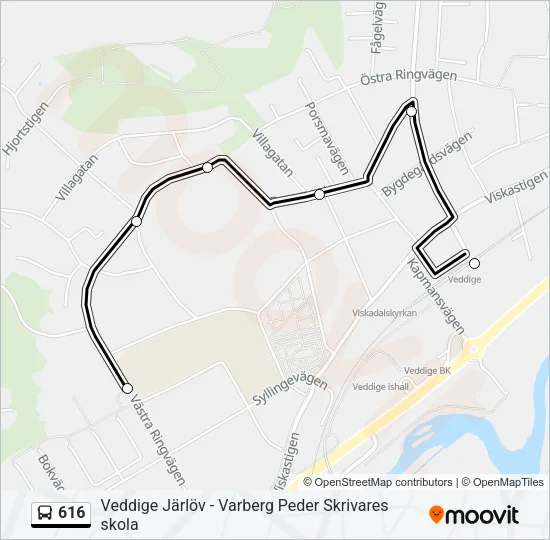 616 Bus Line Map
