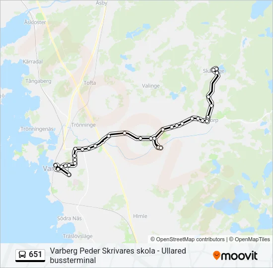 651 Bus Line Map