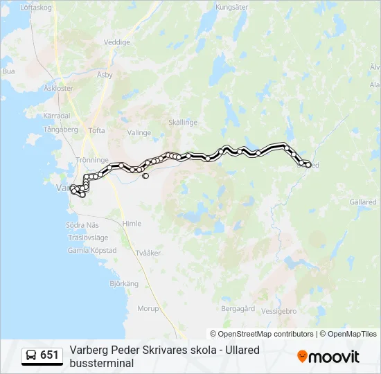 651 Bus Line Map