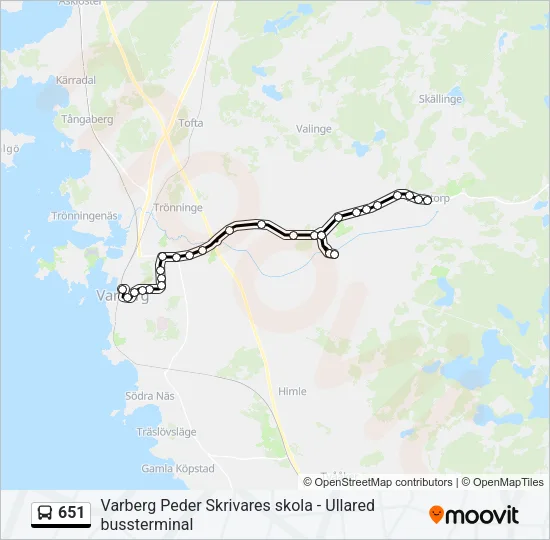 651 Bus Line Map