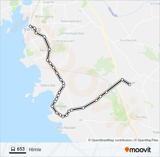 653 bus Line Map