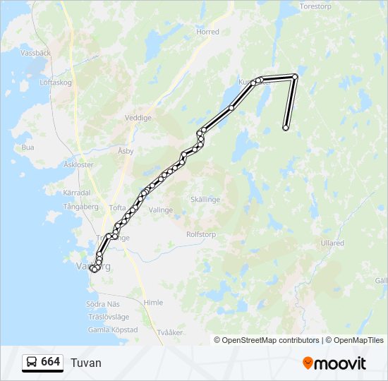 664 Route: Schedules, Stops & Maps - Tuvan (Updated)