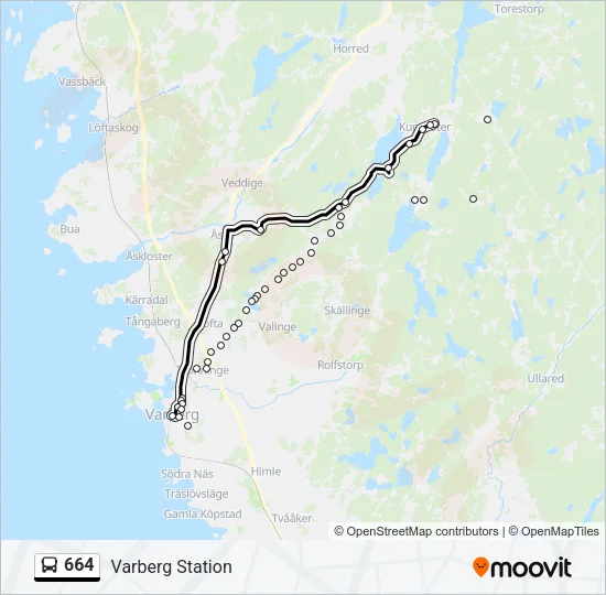 664 Bus Line Map
