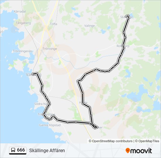 666 bus Line Map