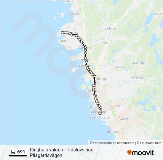 691 Bus Line Map