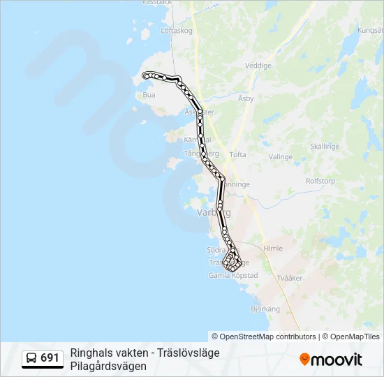 691 Bus Line Map