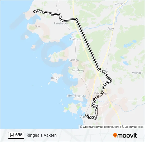695 Bus Line Map