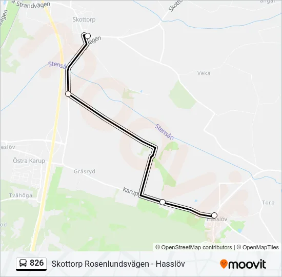 826 Bus Line Map
