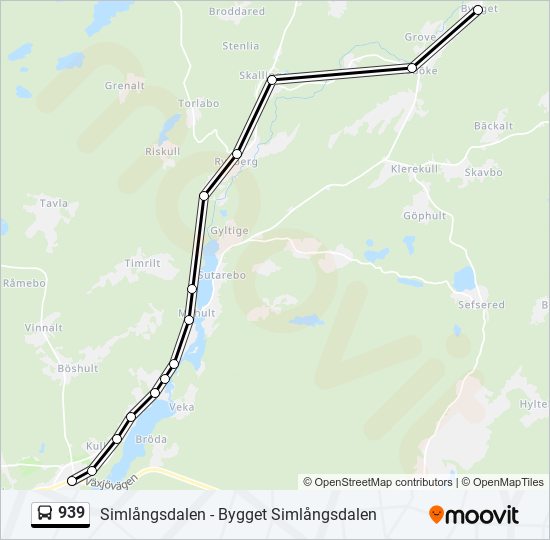 939 bus Line Map