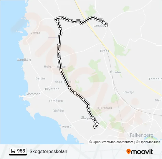 953 Bus Line Map