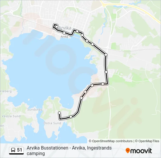 51 Bus Line Map