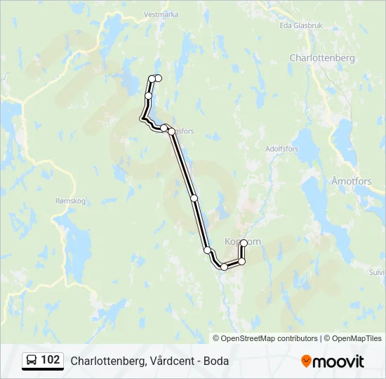 102 Bus Line Map