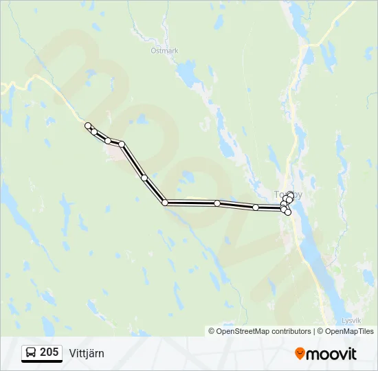 205  Line Map