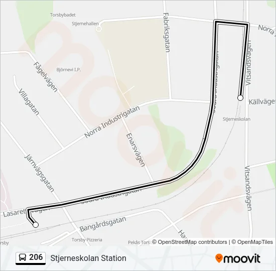 206  Line Map
