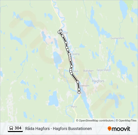 304 Bus Line Map