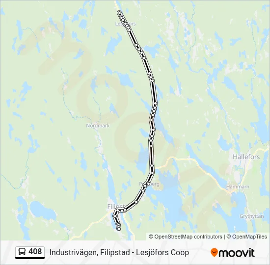 408 Route: Schedules, Stops & Maps - Lesjöfors Coop (Updated)