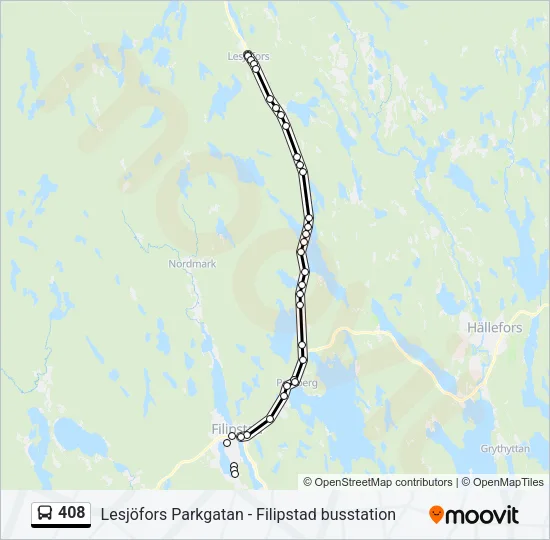408 Bus Line Map