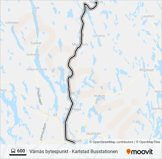 600 Route: Schedules, Stops & Maps - Hagfors Busstation (Updated)