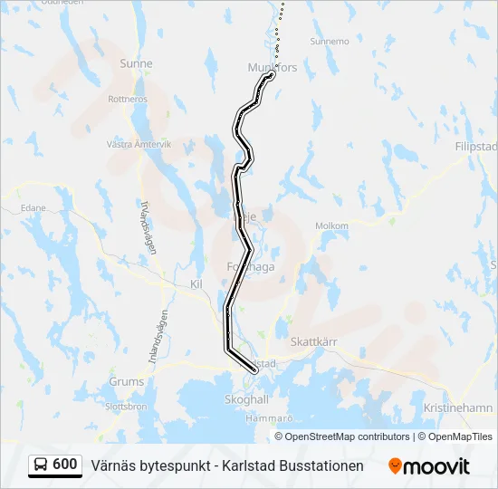 600 Bus Line Map