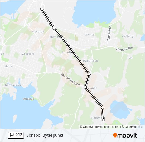 912 Route: Schedules, Stops & Maps - Jonsbol Bytespunkt (Updated)