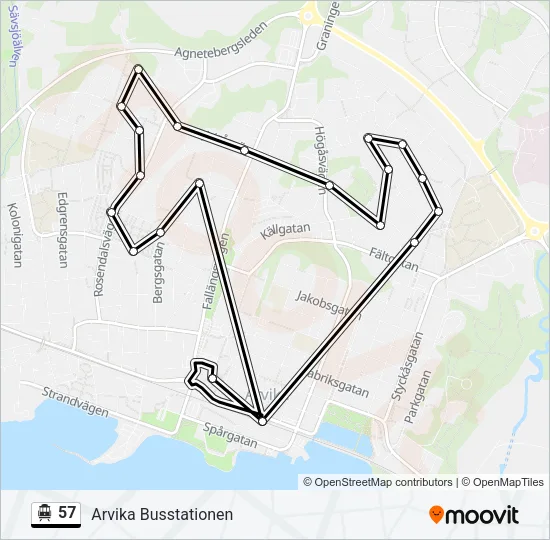 57 Cable Car Line Map
