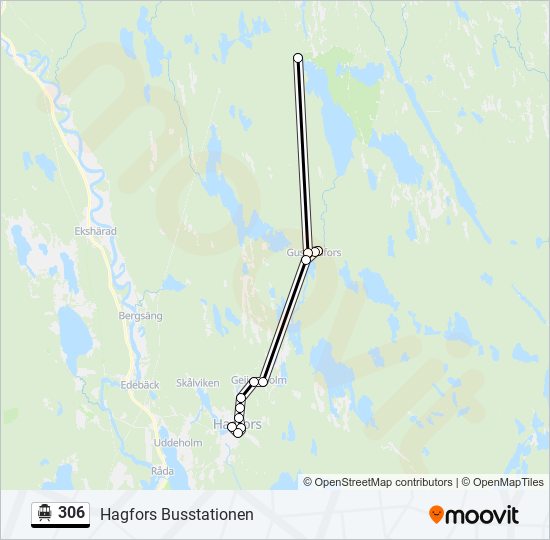 306 spårvagn Linje karta