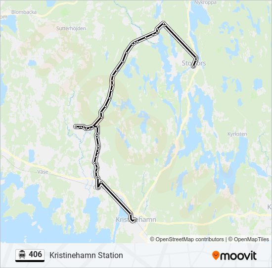 406 spårvagn Linje karta