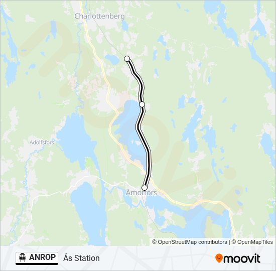 ANROP spårvagn Linje karta