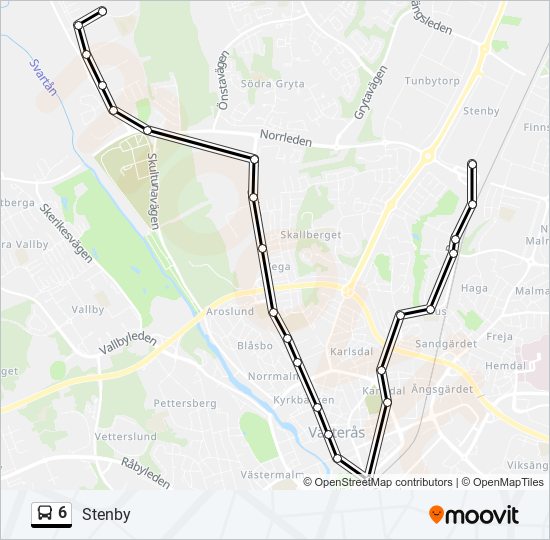 6 bus Line Map