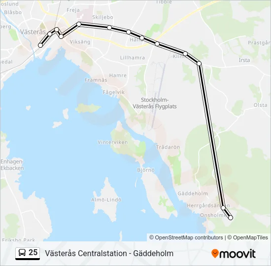 25 Bus Line Map