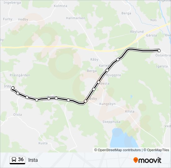 36 bus Line Map