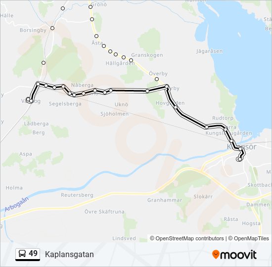 49 bus Line Map