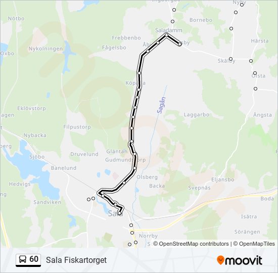 60 bus Line Map