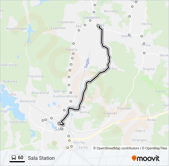 60 bus Line Map