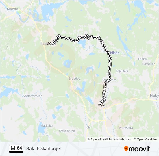 64 Rutt: Tidtabeller, Hållplatser & Kartor - Sala Fiskartorget (Uppdaterat)