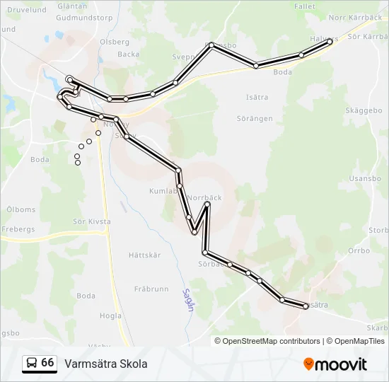 66 Bus Line Map