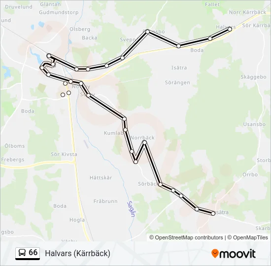 66 Bus Line Map