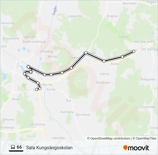 66 Bus Line Map