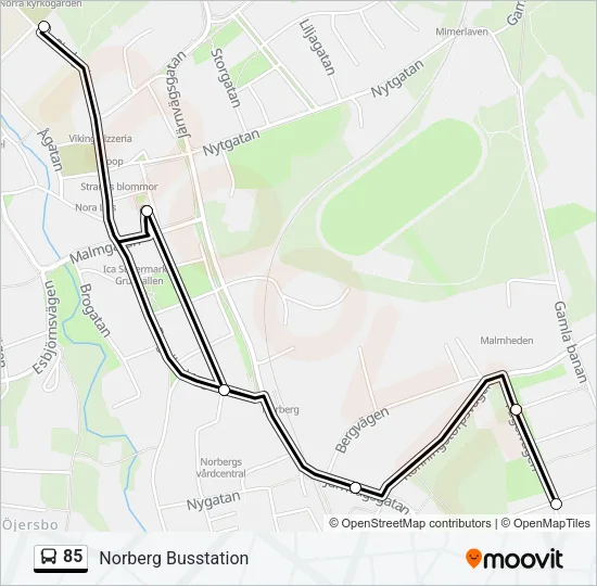 85 Bus Line Map