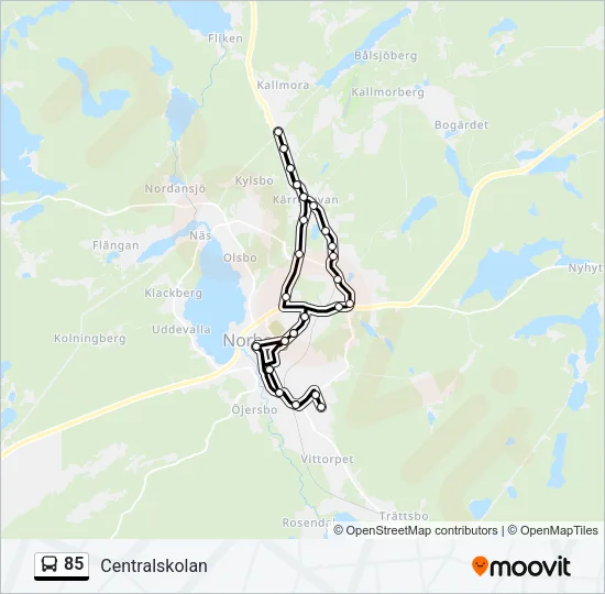 85 Bus Line Map