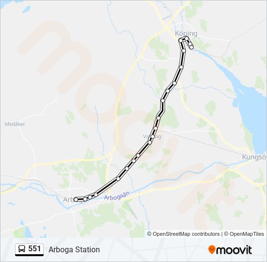 551 bus Line Map